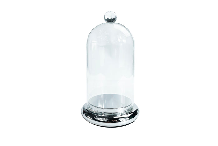 Côte Noire ** NEW ** Glass Dome Cloche With Silver Base - DCSTS