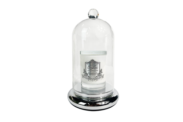 côte noire ** NEW ** Glass Dome Cloche with Silver Base - DCSTS
