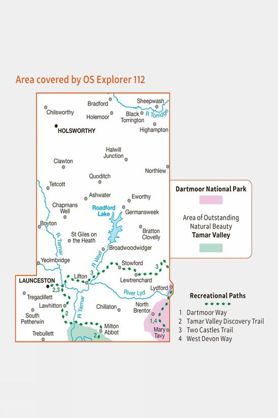 Cotswold Active Explorer Map 112 Launceston And Holsworthy