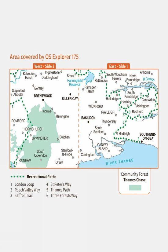 Cotswold Active Explorer Map 175 Southend-on-Sea And Basildon