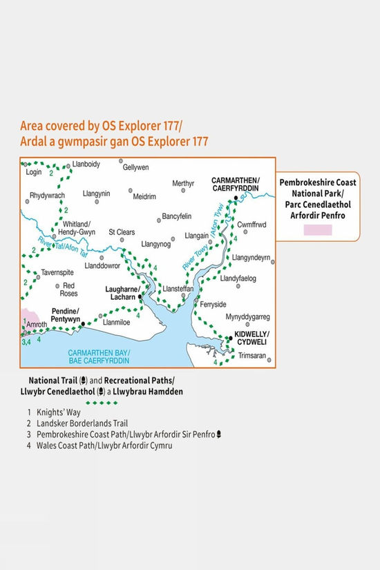 Cotswold Active Explorer Map 177 Carmarthen And Kidwelly
