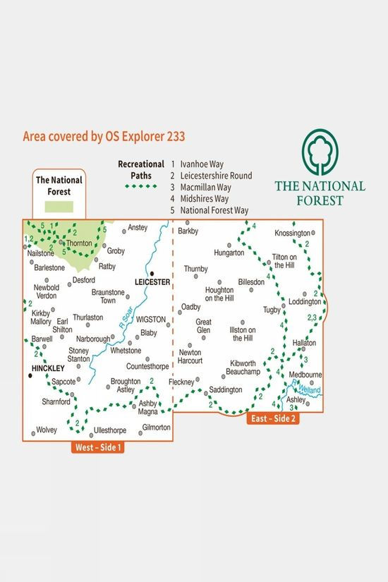 Cotswold Active Explorer Map 233 Leicester And Hinckley