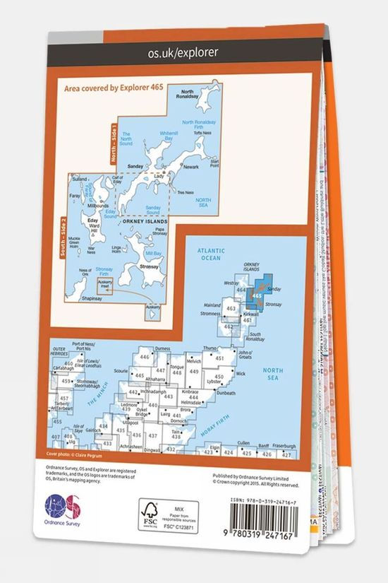 Cotswold Active Explorer Map 465 Orkney - Sanday Eday North Ronaldsay And Stronsay