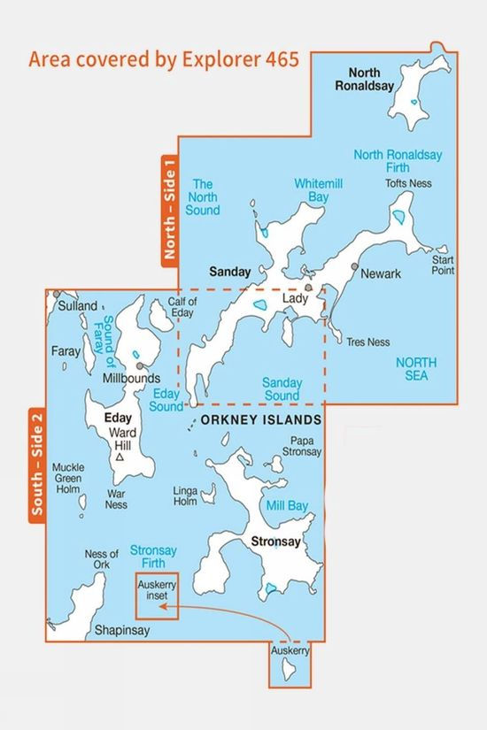 Cotswold Active Explorer Map 465 Orkney - Sanday Eday North Ronaldsay And Stronsay