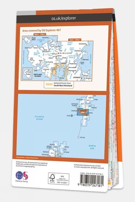 Cotswold Active Explorer Map 467 Shetland - Mainland Central