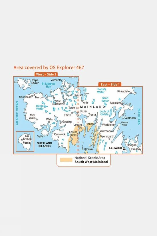 Cotswold Active Explorer Map 467 Shetland - Mainland Central
