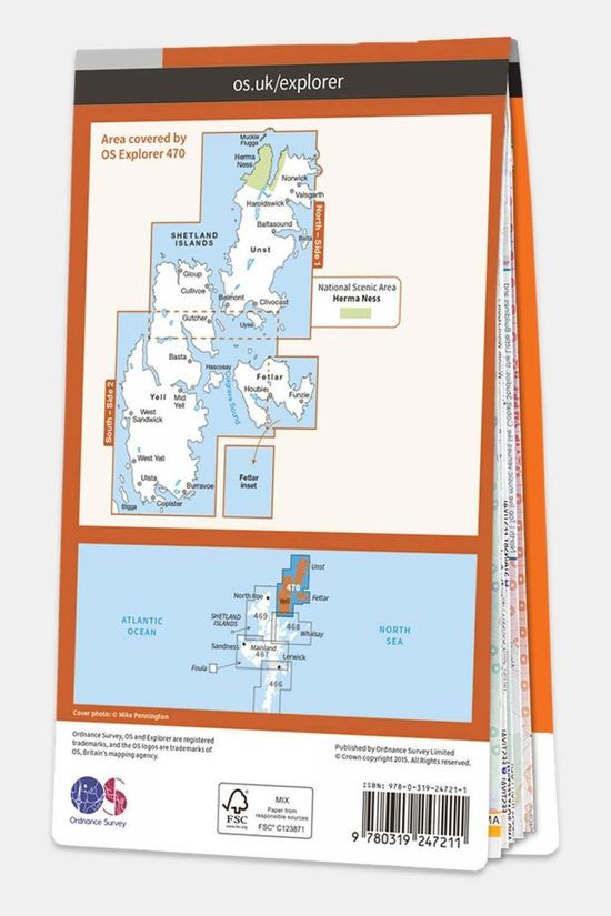Cotswold Active Explorer Map 470 Shetland - Unst Yell And Fetlar
