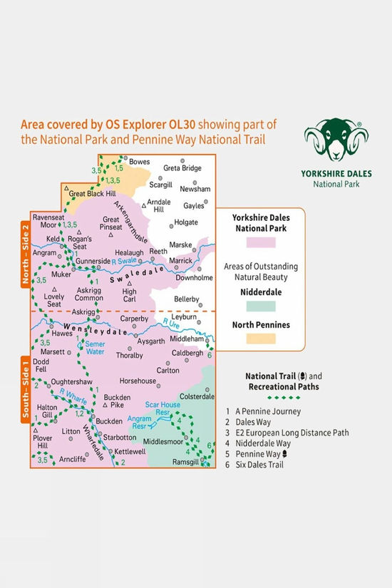 Cotswold Active Explorer Map OL30 Yorkshire Dales - North And Central Area