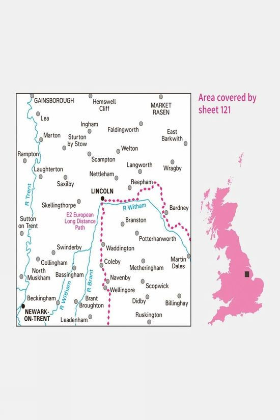 Active Landranger Map 121 Lincoln And Newark-on-Trent