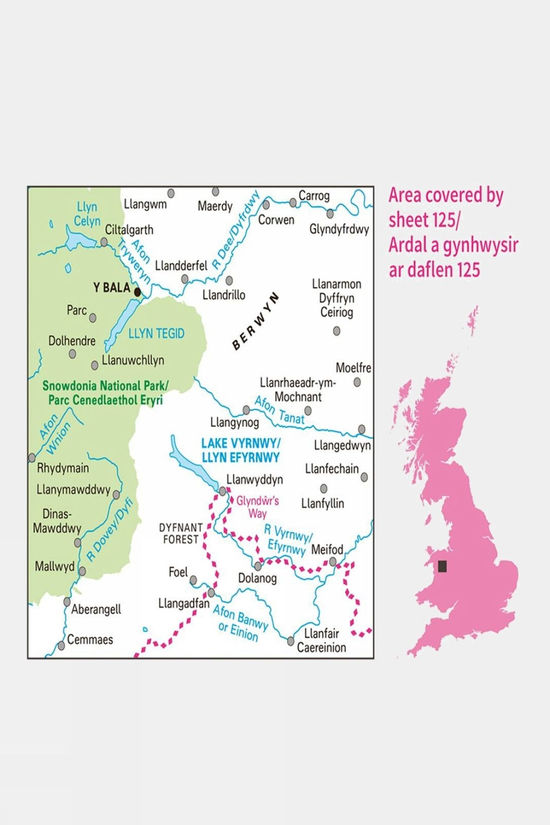 Active Landranger Map 125 Bala And Lake Vyrnwy