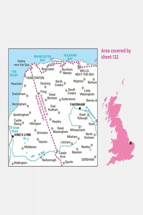 Active Landranger Map 132 North West Norfolk