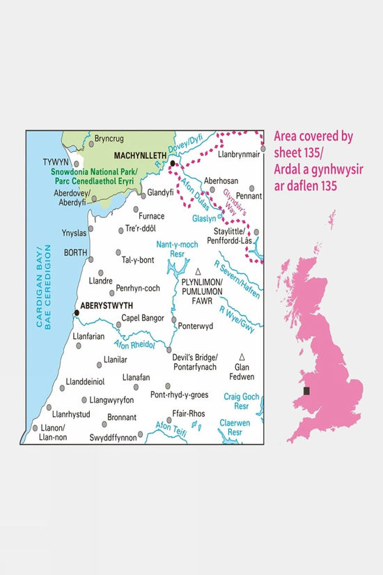 Active Landranger Map 135 Aberystwyth And Machynlleth