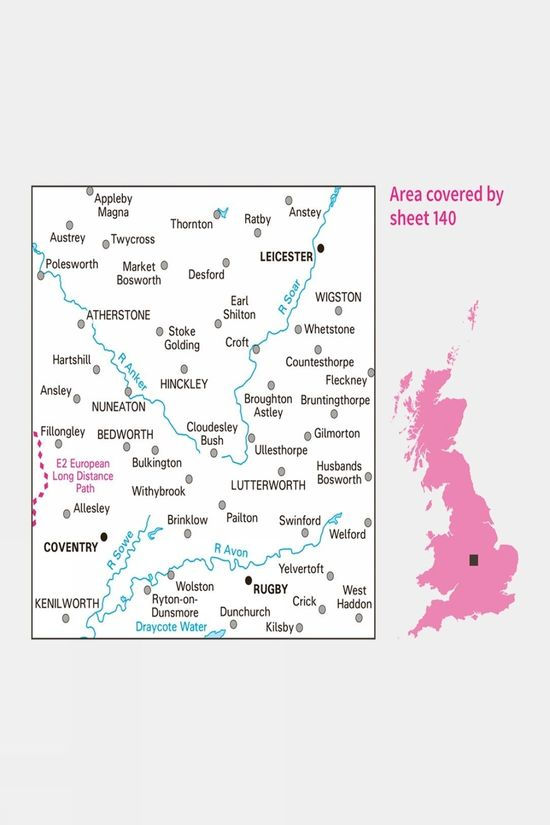 Active Landranger Map 140 Leicester Coventry And Rugby
