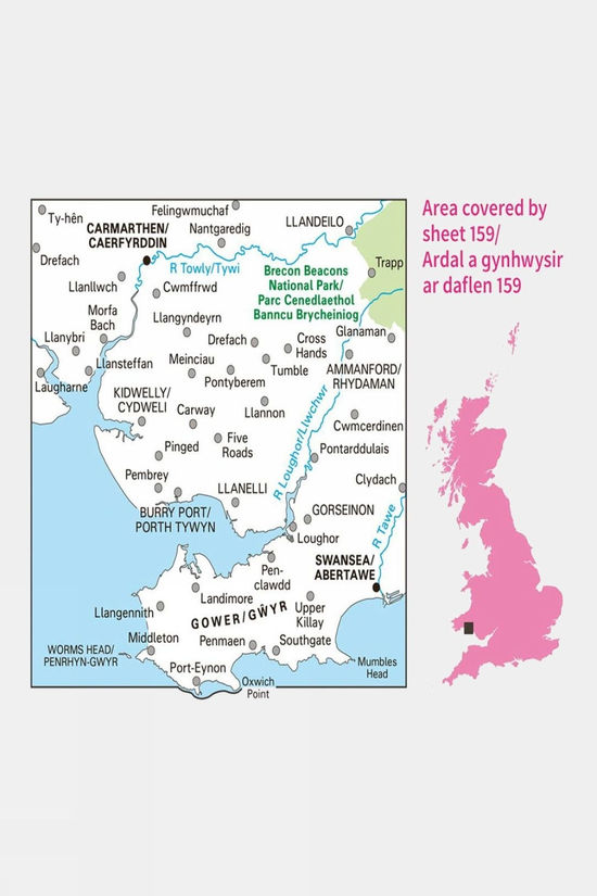 Active Landranger Map 159 Swansea And Gower