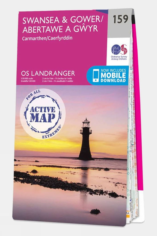 Active Landranger Map 159 Swansea and Gower