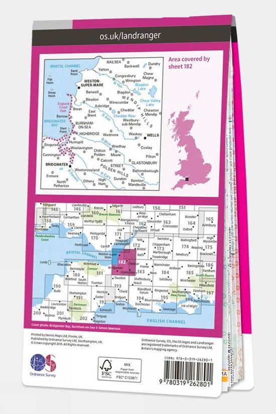 Active Landranger Map 182 Weston-super-Mare