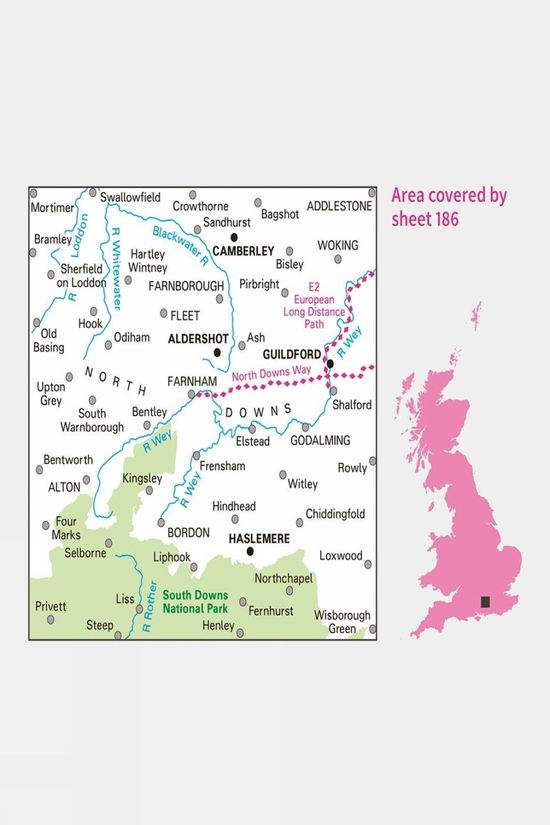 Active Landranger Map 186 Aldershot And Guildford