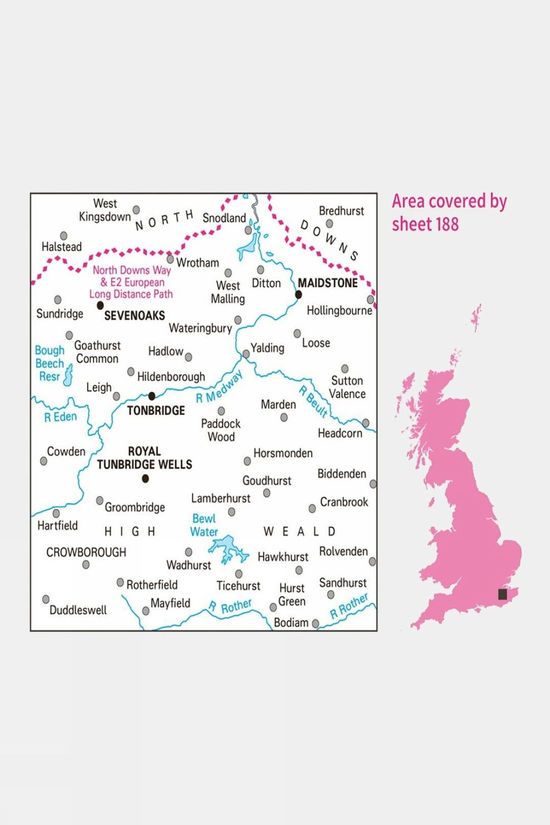 Active Landranger Map 188 Maidstone And Royal Tunbridge Wells