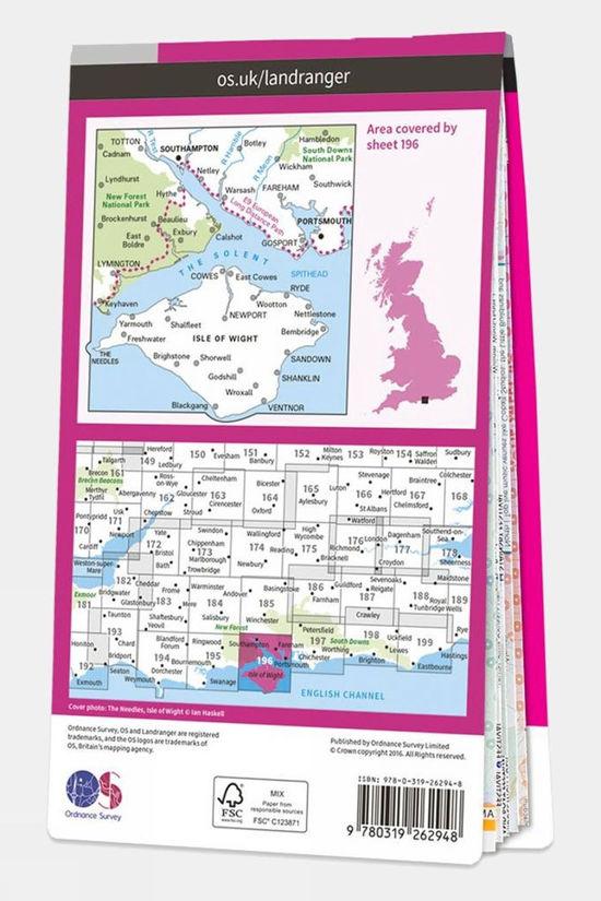 Active Landranger Map 196 The Solent And Isle Of Wight