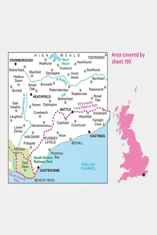 Active Landranger Map 199 Eastbourne And Hastings