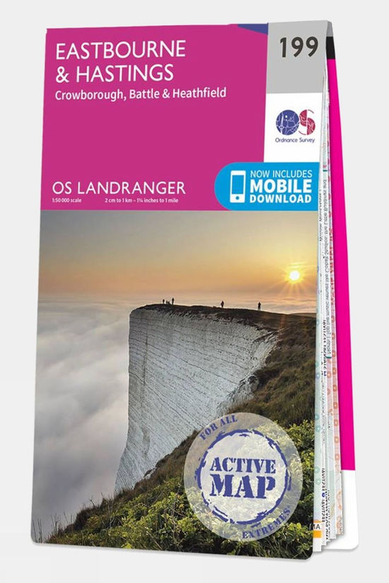 Active Landranger Map 199 Eastbourne and Hastings