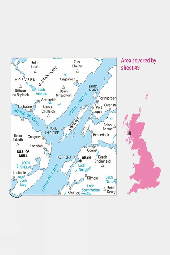 Active Landranger Map 49 Oban And East Mull