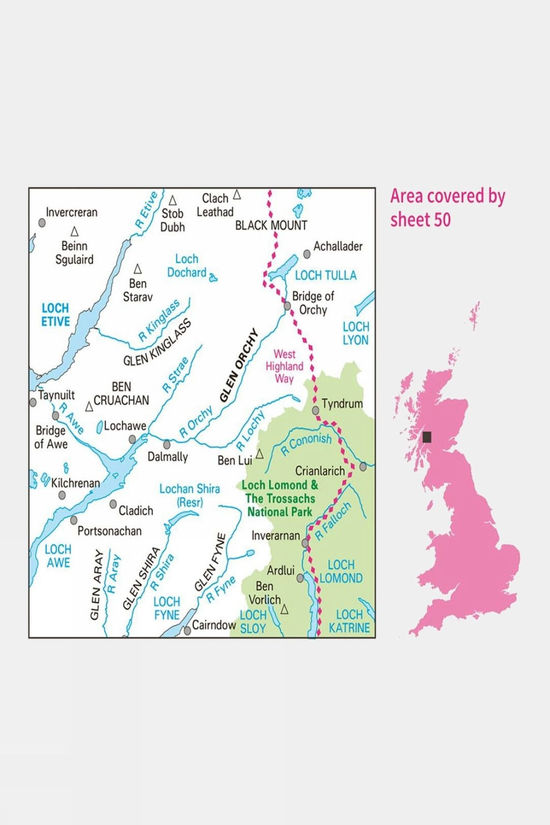 Active Landranger Map 50 Glen Orchy And Loch Etive