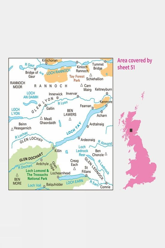 Active Landranger Map 51 Loch Tay And Glen Dochart