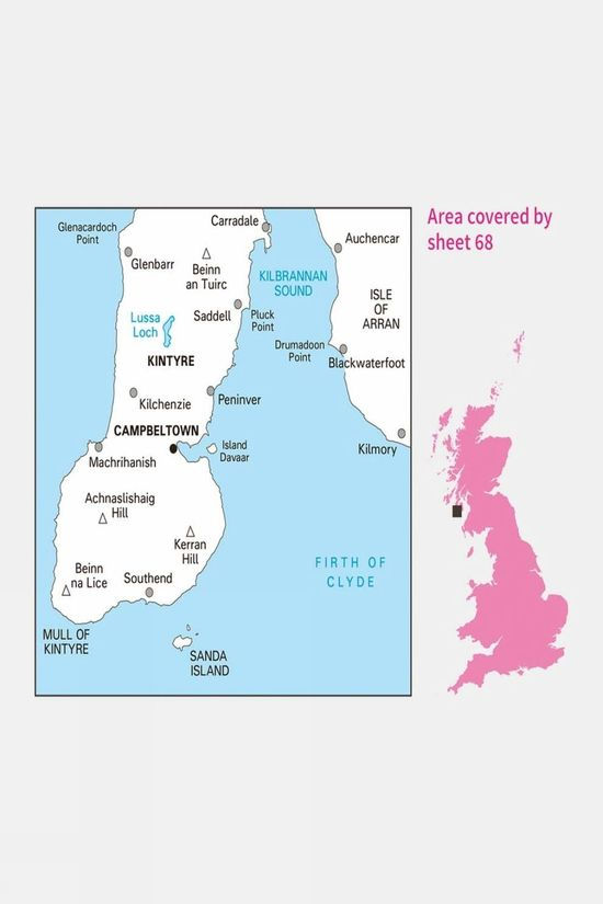 Active Landranger Map 68 South Kintyre And Campbeltown