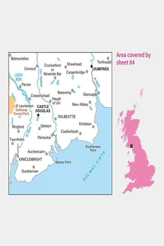 Active Landranger Map 84 Dumfries And Castle Douglas