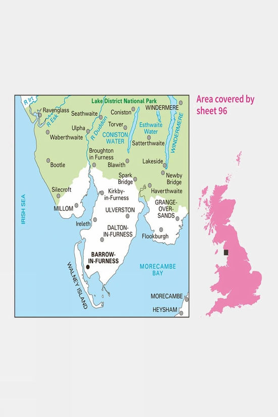 Cotswold Active Landranger Map 96 Barrow-in-Furness And South Lakeland