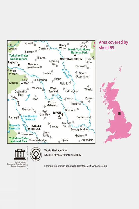 Active Landranger Map 99 Northallerton And Ripon