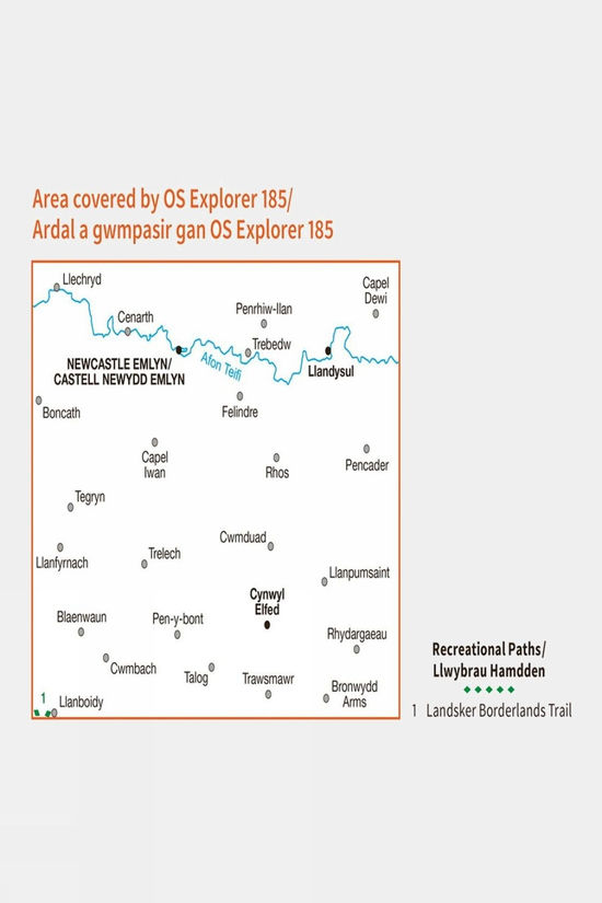 Cotswold Active Explorer Map 185 Newcastle Emlyn