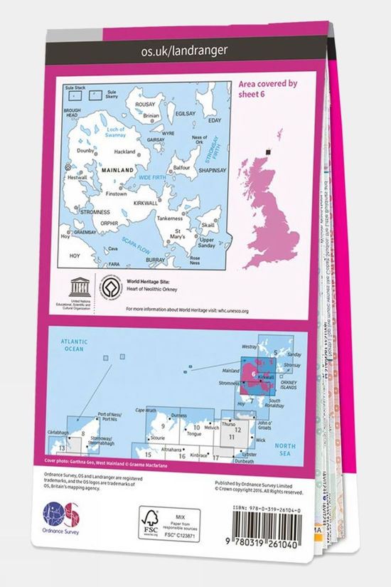 Active Landranger Map 06 Orkney - Mainland