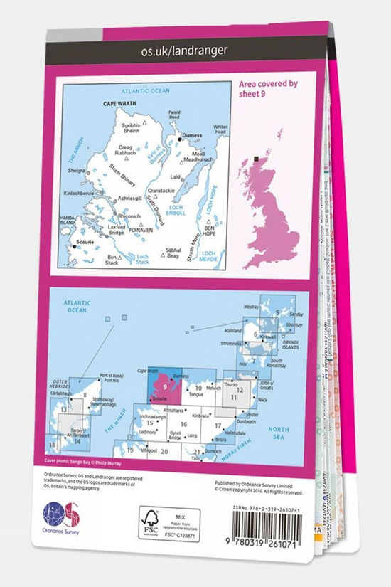 Active Landranger Map 09 Cape Wrath