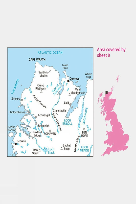 Active Landranger Map 09 Cape Wrath