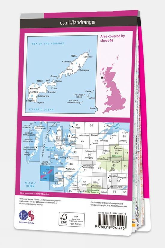 Active Landranger Map 46 Coll And Tiree