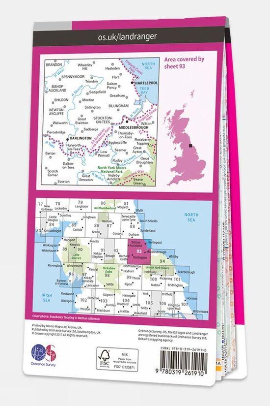 Active Landranger Map 93 Middlesbrough