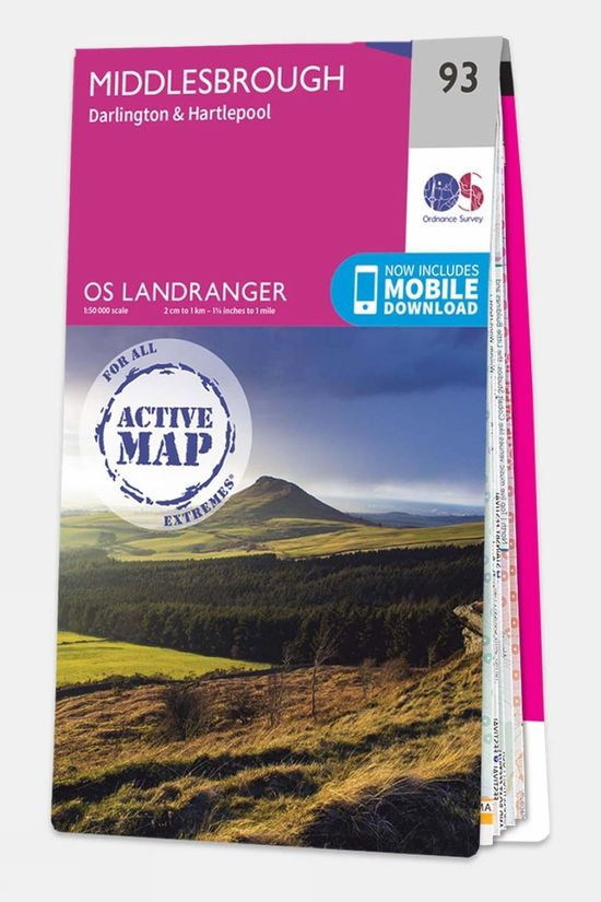 Active Landranger Map 93 Middlesbrough