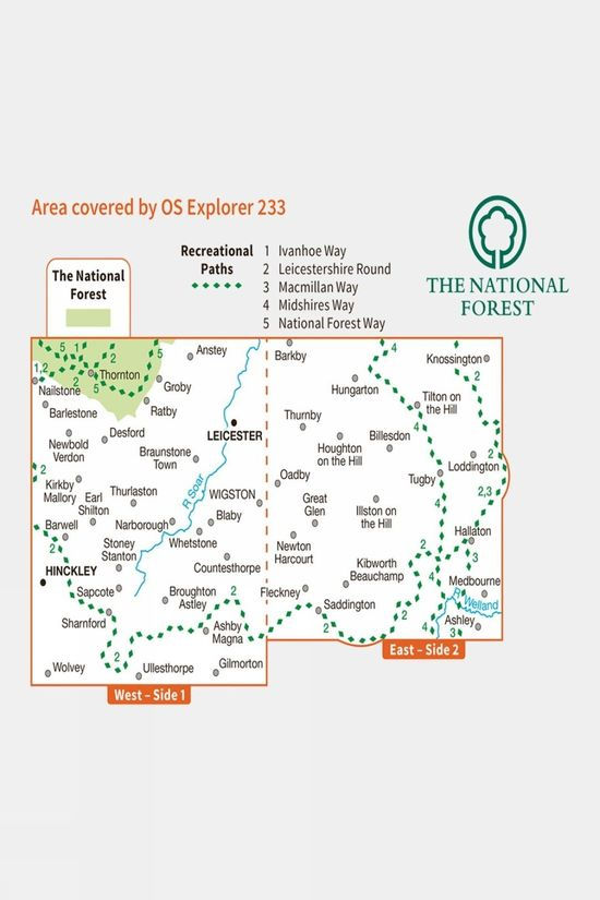 Cotswold Explorer Map 233 Leicester And Hinckley