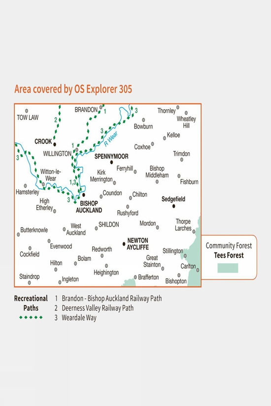 Cotswold Explorer Map 305 Bishop Auckland
