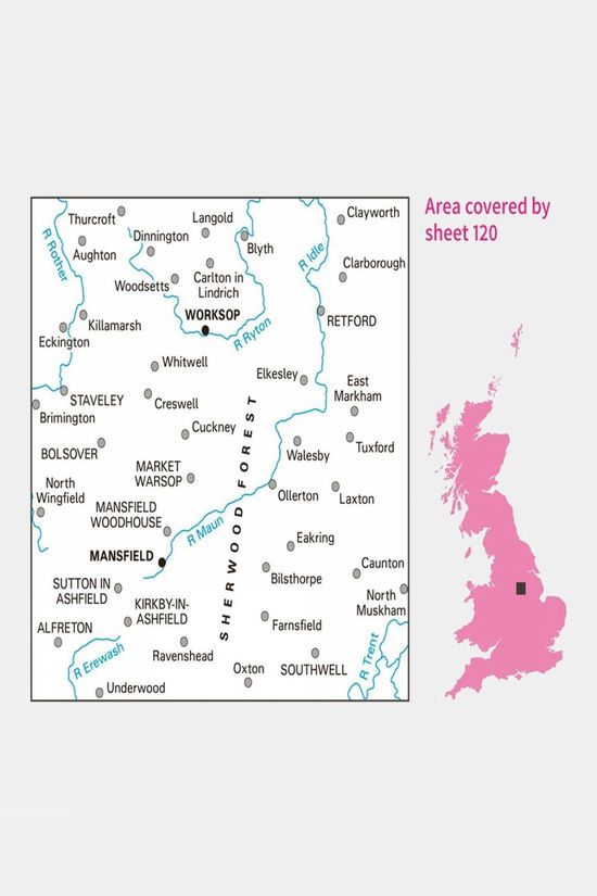 Cotswold Landranger Map 120 Mansfield And Worksop