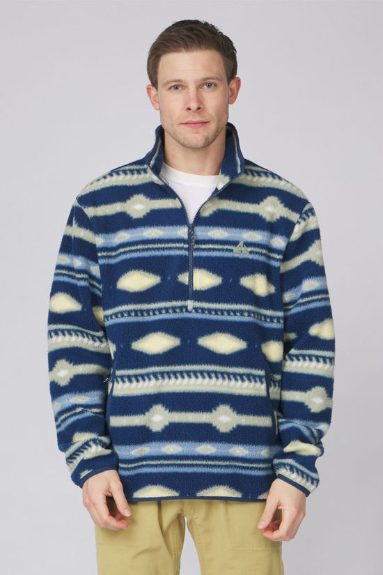 Cotswold Mens Pehoe Printed Snap Half Zip Fleece