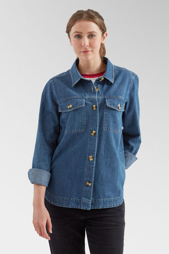 Cotswold Womens Coral Denim Long Sleeve Shirt