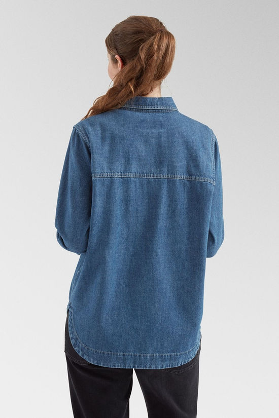 Cotswold Womens Coral Denim Long Sleeve Shirt