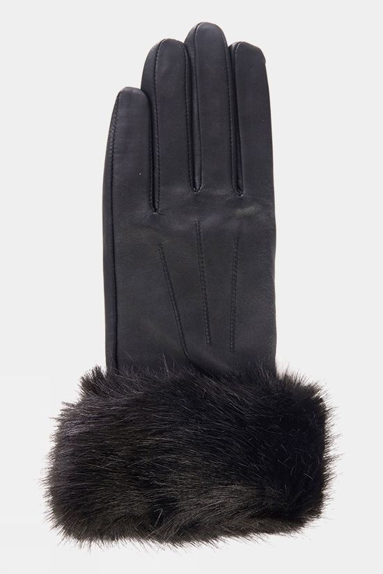 Cotswold Womens Faux Fur Trimmed Leather Gloves
