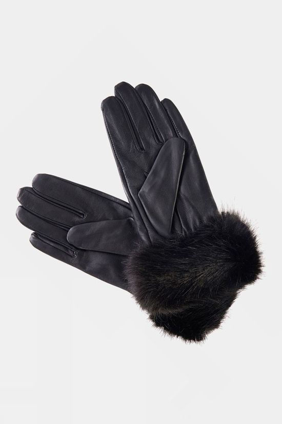 cotswold Womens Faux Fur Trimmed Leather Gloves