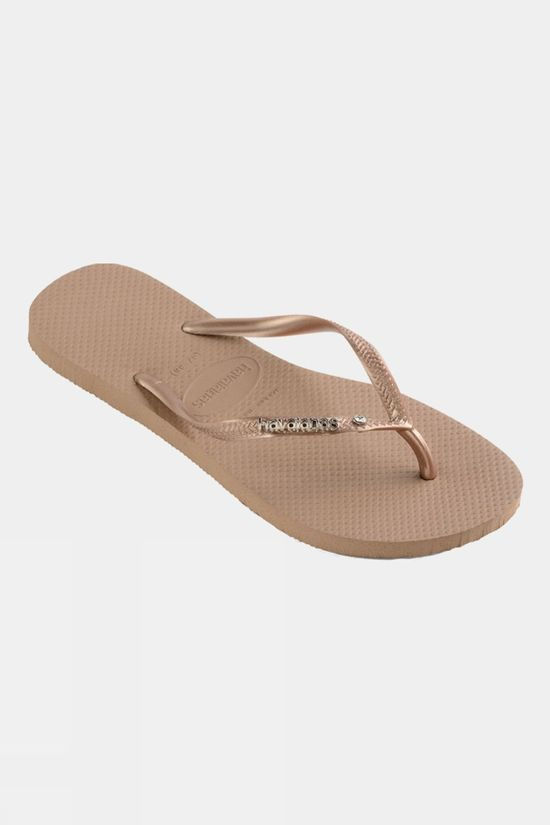 Cotswold Womens Slim Metal Logo Crystal Flip Flops
