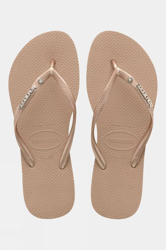 cotswold Womens Slim Metal Logo Crystal Flip Flops