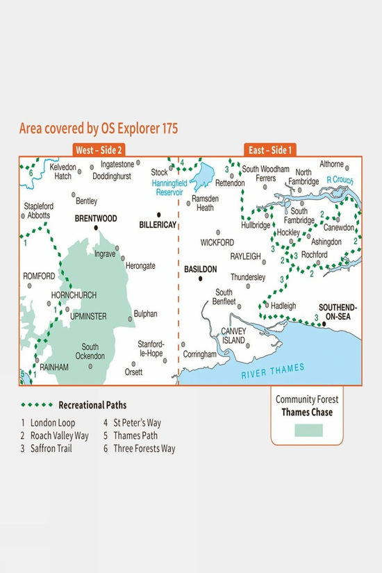 Cotswold Explorer Map 175 Southend-on-Sea And Basildon